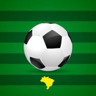 Soccer ball and green field for football poster illustration