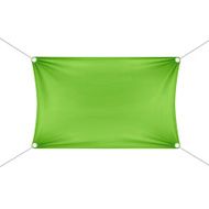 Green Blank Empty Horizontal Rectangular Banner with Corners Ropes