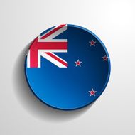 New Zealand 3d Round Button