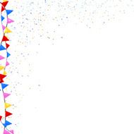 Flags and confetti on a white background Vector illustration