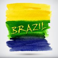 Handmade watercolor Brazil flag background Brasil summer