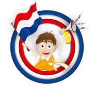 Netherlands Soccer Fan Flag Cartoon N2