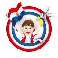 Paraguay Soccer Fan Flag Cartoon