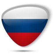 Russia Flag Glossy Button