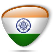 Indian Flag Glossy Button