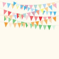 Bunting and garlands for Birthday Card N3