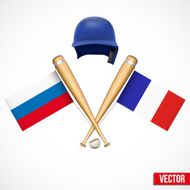 Symbols of Baseball team Russia and France