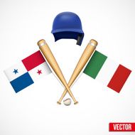 Symbols of Baseball team Panama and Mexico