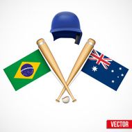 Symbols of Baseball team Brazil and Australia