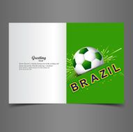 Brazil colors soccer ball greeting card concept illustration vector
