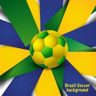 Soccer ball with brasil colors concept creative colorful background