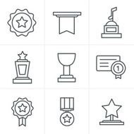 Line Icons Style Medals icons