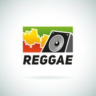Reggae music equalizer sound logo emblem vector design Positive dub