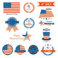 4th July Happy Memorial Day badges and labels N5
