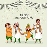 Different religion men celebrating Indian Independence Day