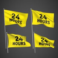 Twenty four hours - yellow vector flags