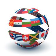 World Flags Sphere Unraveled