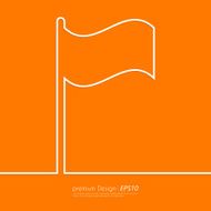 Stock Vector Linear icon flag Flat design