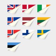 European flags Northern Europe