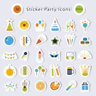 Sticker Party icons Vector design