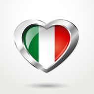 Heart italian flag chrome