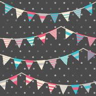 Colorful pattern with bunting and garland N4