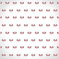 Seamless patriotic background with Canada flag glossy heart shapes