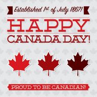 Flat typographic Canada Day card in vector format N3