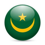 Round glossy icon of Mauritania