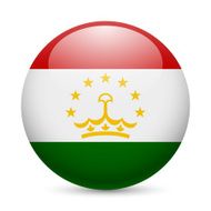 Round glossy icon of Tajikistan