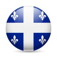 Round glossy icon of Quebec