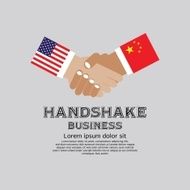 Business Handshake Vector United States of America and China
