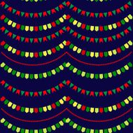 seamless pattern of festive garland flags