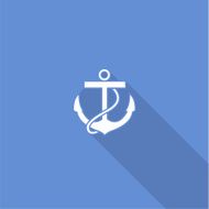 Flat long shadow sea anchor icon