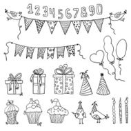 vector birthday party elements N3