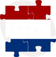 Netherlands Flag in puzzle