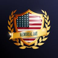 Memorial Day greeting card badge and labels Vector EPS10