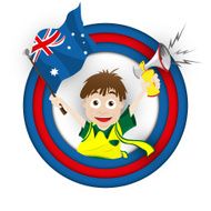 Australia Soccer Fan Flag Cartoon N2