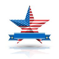Big Star American Flag on White background