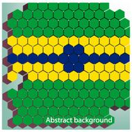 Vector hexagon background in Brazil flag