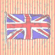 Sketch Unaited Kingdom flag vector background