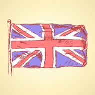 Sketch Unaited Kingdom flag vector background N2