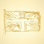 Sketch Unaited Kingdom flag vector background N3