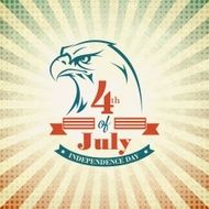 Independence Day holiday card with typography and an eagle