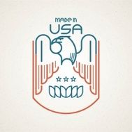 Made in the USA Symbol with American flag and eagle N2
