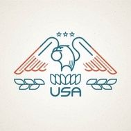 Made in the USA Symbol with American flag and eagle N3
