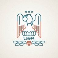 Made in the USA Symbol with American flag and eagle N4