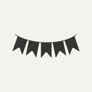 Flat in black and white mobile application garland