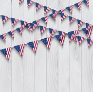 Bunting on wooden background