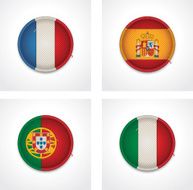 Flags of countries as fabric badges